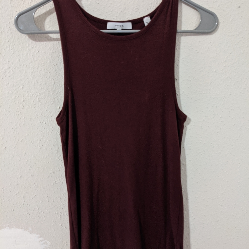Burgundy ribbed tank top